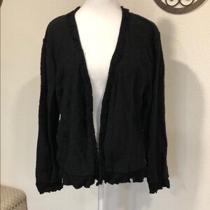 Willow Women’s Open Front Boho Black Sweater